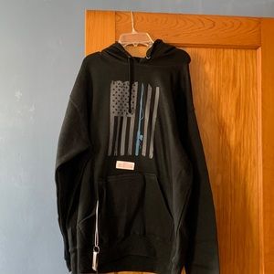 J America Huzu men’s black hooded sweatshirt